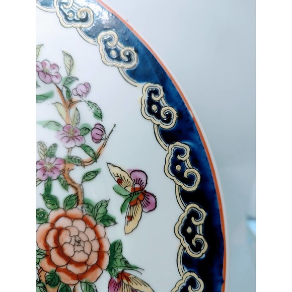 Antique Vintage Chinese Porcelain Plate Bird Peacock Hand Painted Early 1900s - Picture 4 of 5